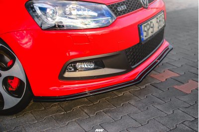 Накладка сплиттер на передний бампер на Volkswagen Polo V GTI ДОрестайл